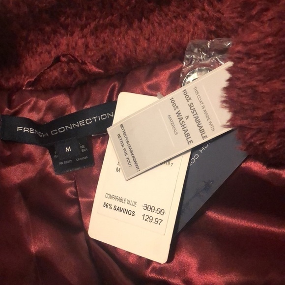 French Connection Faux Fur Notch Collar Coat - Picture 10 of 10